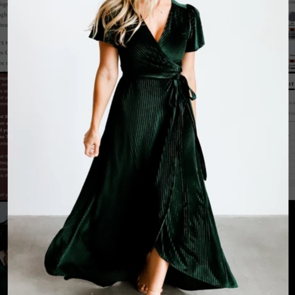 Green Velvet Wrap Dress Baltic Born